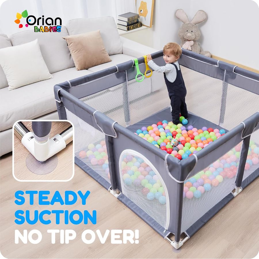 Baby Playpen Play Yard 50" x 50", Grey, photo 4