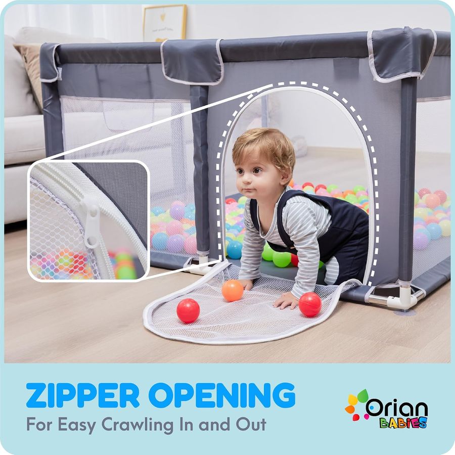 Baby Playpen Play Yard 50" x 50", Grey, photo 8