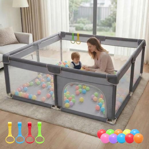 Baby Playpen Play Yard 50" x 50", Grey