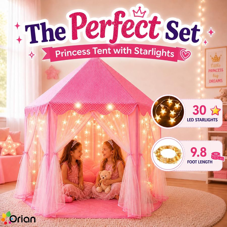 Princess Castle Play Tent with Starlights, photo 3