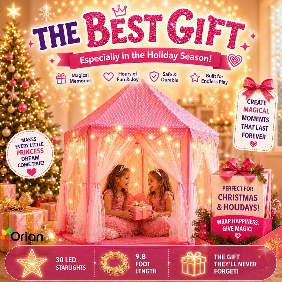 Princess Castle Play Tent with Starlights, photo 8